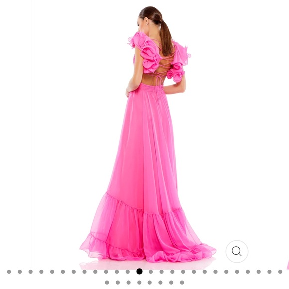 Pink Mac Duggal Ruffled Floral Gown in size 4 Also seen on Anthropologie - Picture 7 of 7